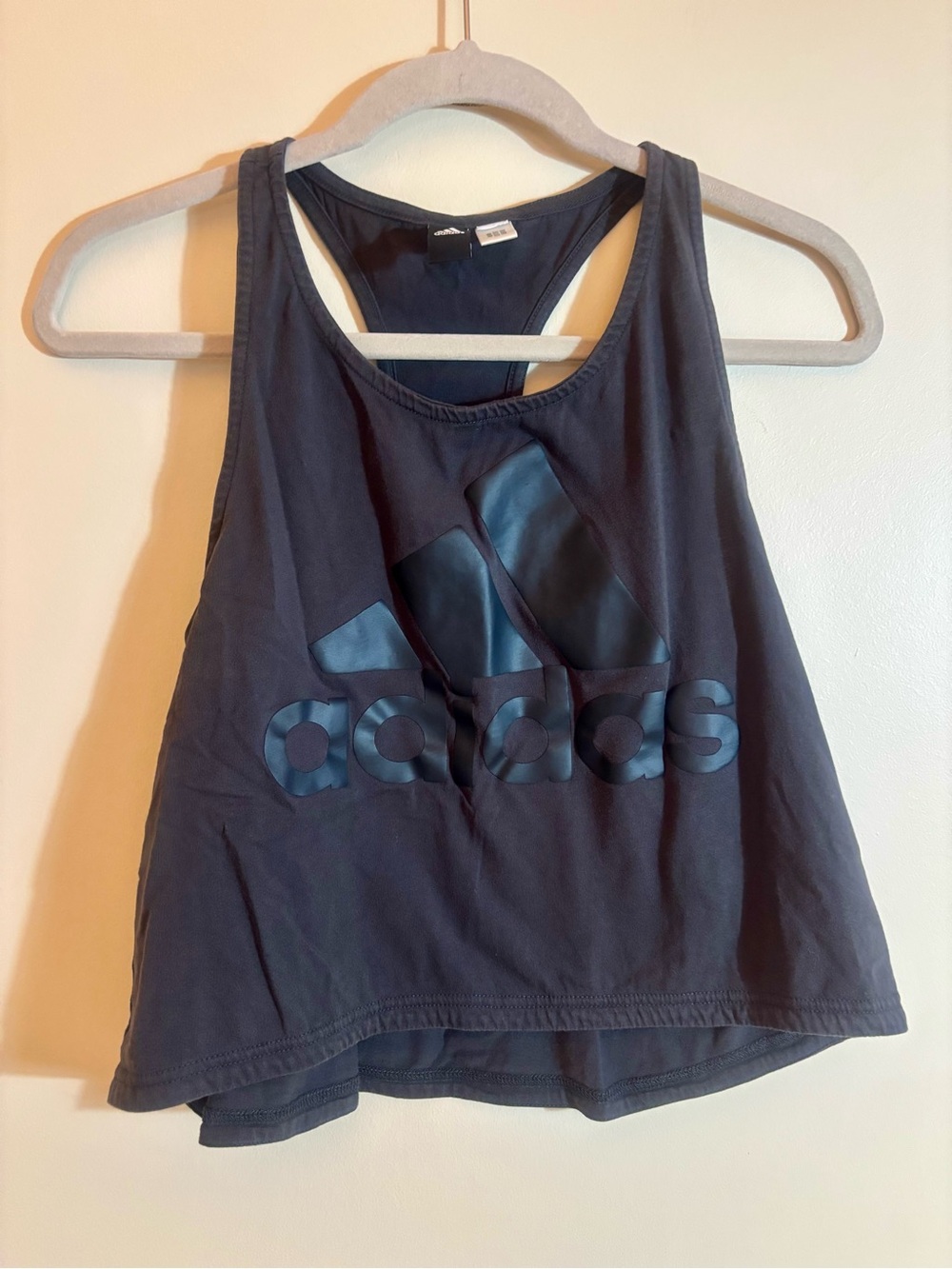 adidas Women’s Black Logo Racerback Active Workout Tank Top